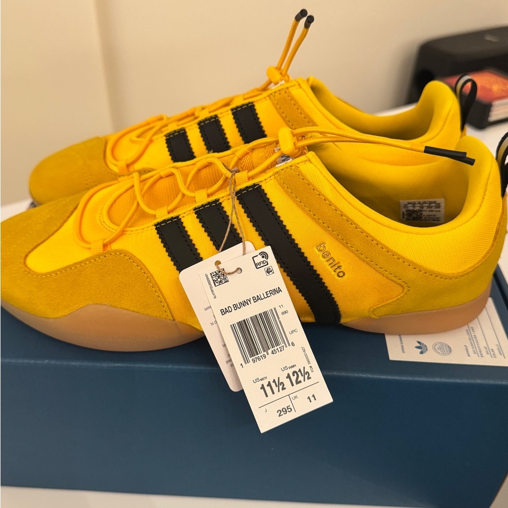 Bad Bunny x Adidas Ballerina “Bold Gold” Sneakers